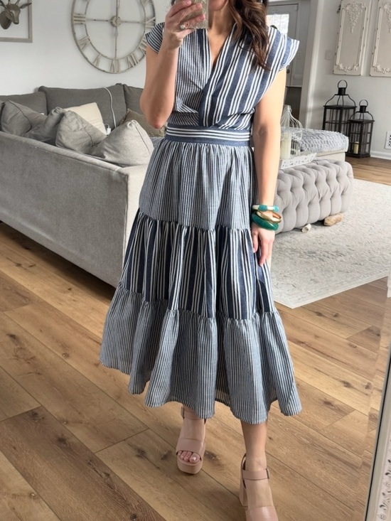 Dresses & Skirts - SOFT DENIM STYLE SLEEVELESS TIERED DRESS WITH LINING AND SIDE ZIP😎